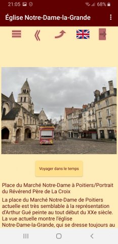 Capture d’écran de la page de l’aspect actuel de la place du Marché Notre-Dame