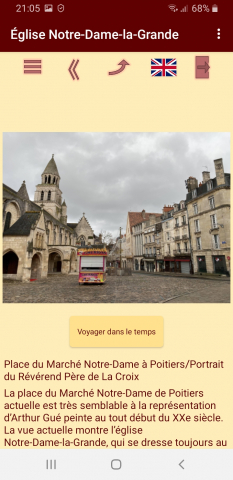 Capture d’écran de la page de l’aspect actuel de la place du Marché Notre-Dame