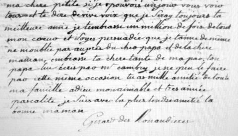 Lettre de Catherine Girard, 5 juillet 1783