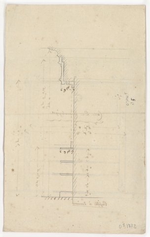 Élévation d’un panneau portant une carte chronologique dans la galerie de géographie de 1728