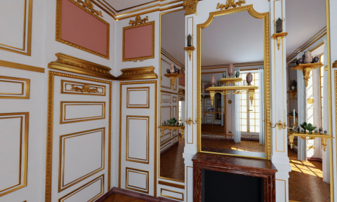 Modélisation 3D de la chambre de Vénus dans l’appartement d’hiver de la duchesse de Bourgogne à la Ménagerie du château de Versailles