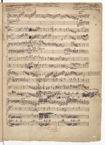 Première page du manuscrit autographe des Paladins (F Pn Rés Vm2. 120, p. [1])