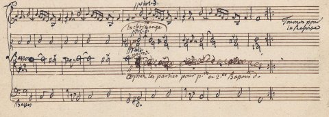 Exemple de correction d’orchestration à l’encre brune