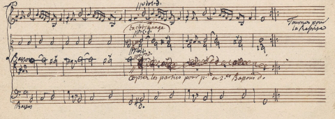 Exemple de correction d’orchestration à l’encre brune