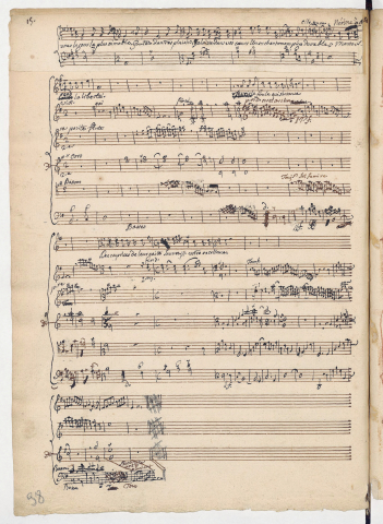 Exemple de correction d’orchestration à l’encre brune