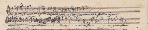 Exemple d’ébauches dans lesquelles les paroles ont été copiées avant la musique