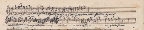 Exemple d’ébauches dans lesquelles les paroles ont été copiées avant la musique