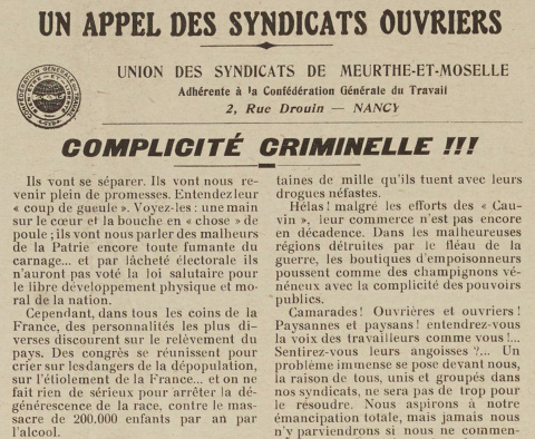 « Notre offensive – La Semaine antialcoolique de Nancy »