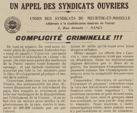 « Notre offensive – La Semaine antialcoolique de Nancy »